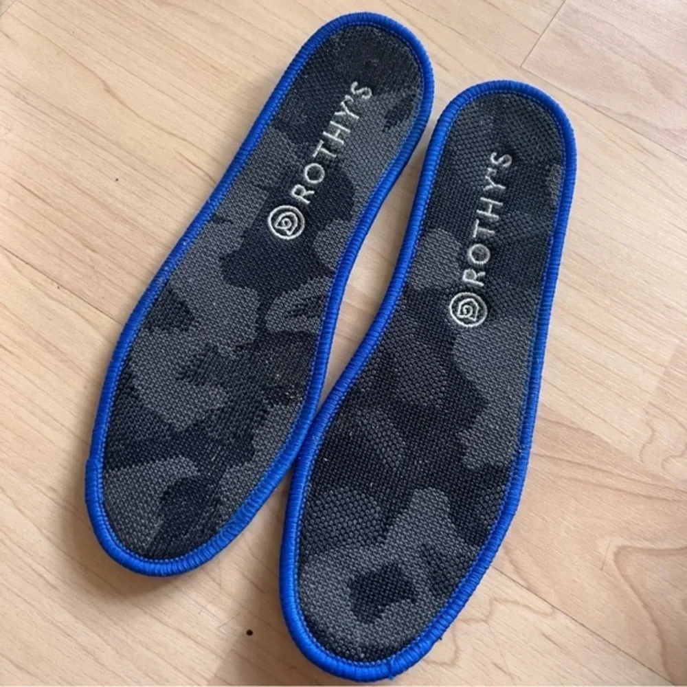 ROTHY’S Slip On Camo‎ Print Sneakers Black Grey Size 6.5